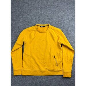 Outdoor Research Sweatshirt Women's Small Yellow Pullover Zip Pocket Crew Neck